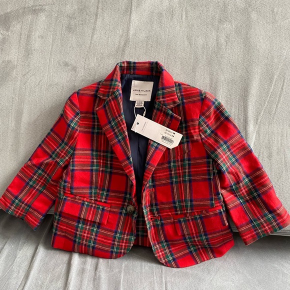 Janie and Jack plaid wool blazer, 6-12mo - Picture 1 of 2